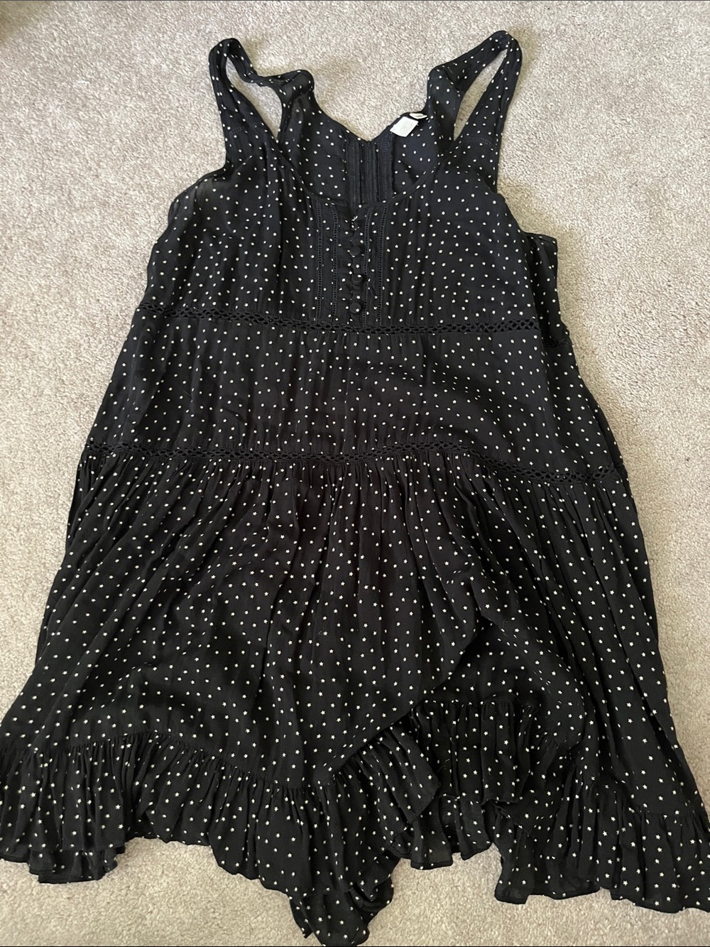 Black Polka Dot Tiered Sundress